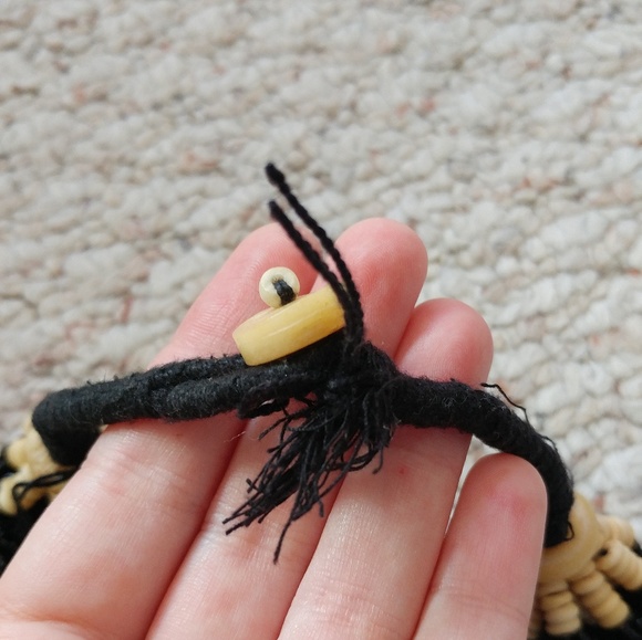 Black Seed Bead Bone Multistrand Collar Necklace - Picture 3 of 4